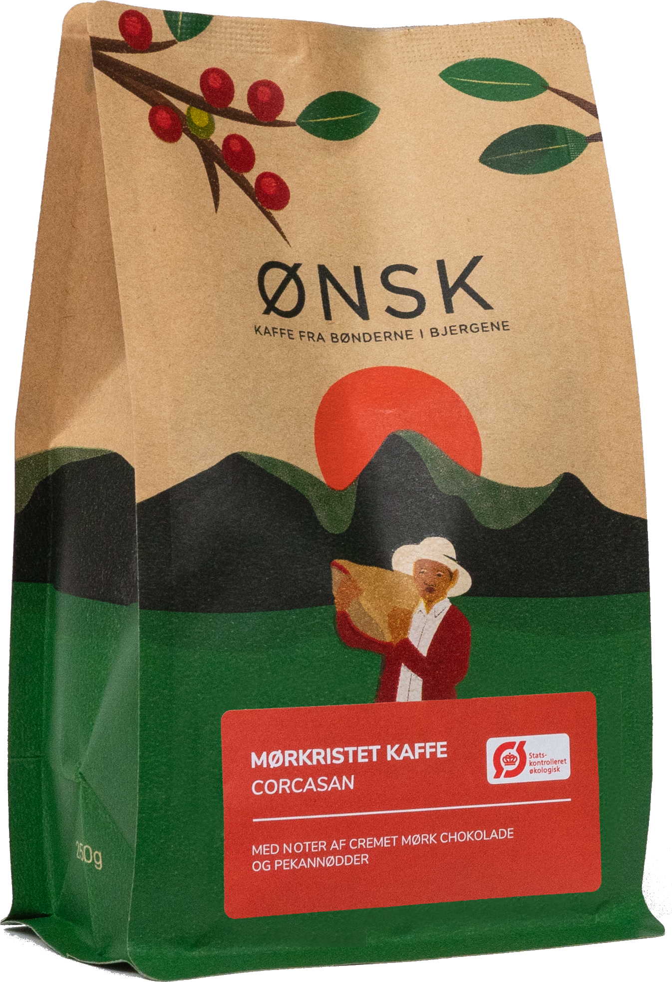 ØNSK Coffee bag with dark roast, organic coffee beans from Corcasan
