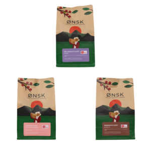 ØNSK Coffee bags with organic coffee beans from Peru